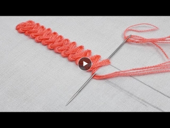 Braid Stitch or Cable Plait Stitch border design/hand embroidery basic Braid Stitch Stitch