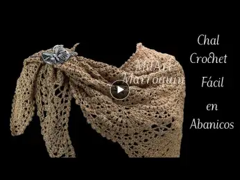 Chal Crochet en Abanicos fácil