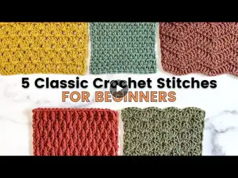 5 EASY CROCHET STITCHES THAT ANY BEGINNER CAN DO! [Linen, Alpine, Shell, Granny, and Wave Stitch]