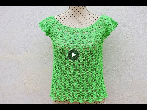 Blusa de mujer a crochet muy facil y rapido Majovelcrochet #ganchillo #crochet