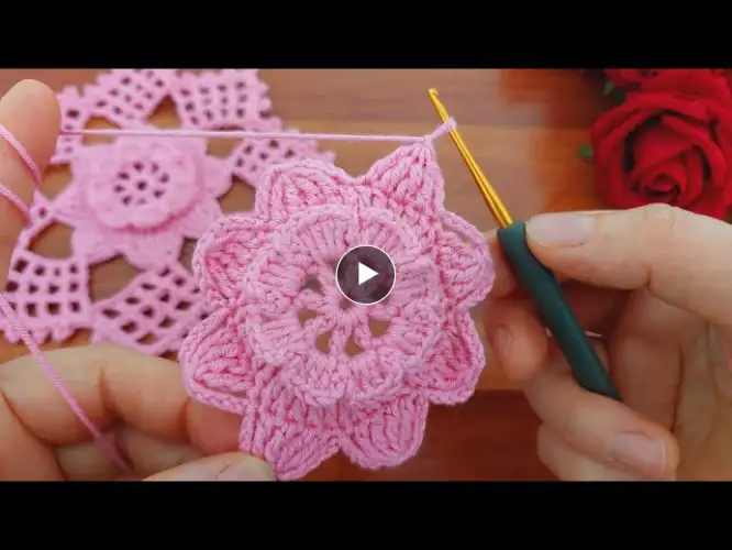 FANTASTIC 3D Eye-Catching Crochet 4K Flower Pattern Tutorial for Beginners