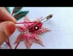 very beautiful flower design using safety pin|hand embroidery|embroidery designs|hand craft
