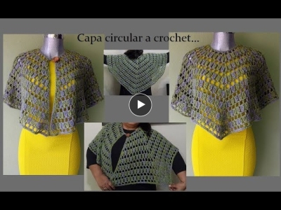 Capa circular abierta a crochet o ganchillo /principiantes #crochet #blusasnorma #tejidos